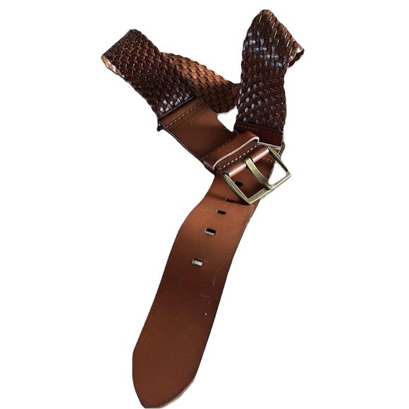 Vintage Women’s LOFT Leather Belt XS Woven Intrecciato Basket Weave Dressy Work main image 11